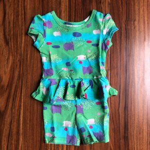 NWT Dot Dot Smile Romper Abstract Shapes Blue Green Stripes Multiple Sizes